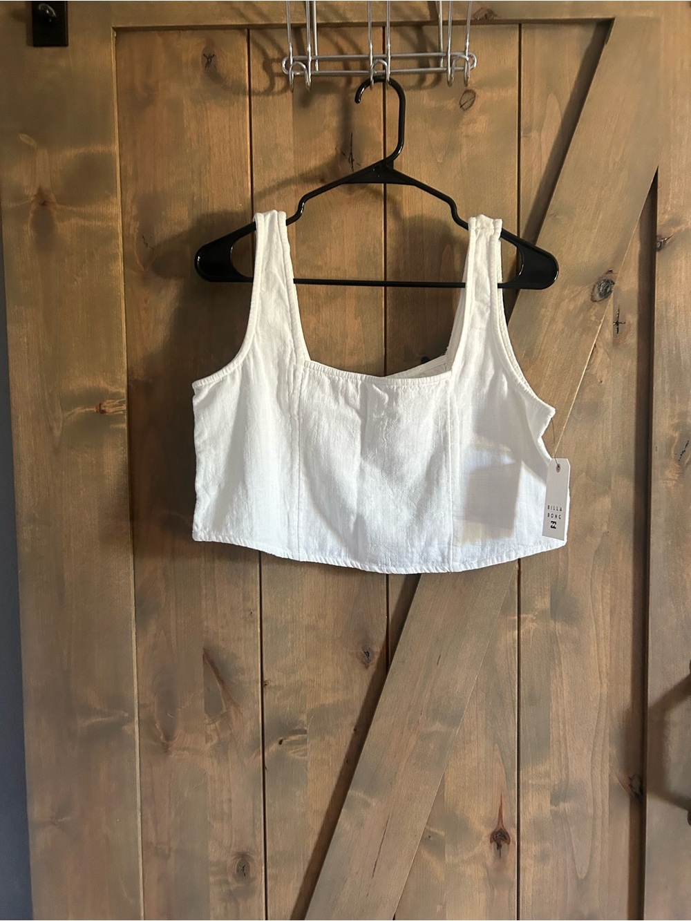 Billabong White Cropped Tank Top